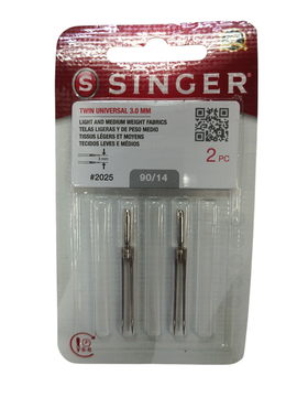 AGUJA SINGER DOBLE 3MM SETX2